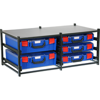 StorageTek Dual Drawer Frame with 2 x Large + 3 x Small Clear Lid Cases