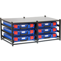 StorageTek Dual Drawer Frame with 6 x Small Clear Lid Cases