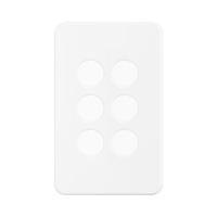 SAL PIXIE Ambience 6 Gang Switch Cover White