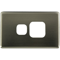QCE Single Powerpoint Aluminium Brushed Silver Metal Cover