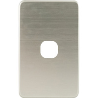 QCE Slimline 1 Gang Switch Brushed Silver Metal Cover