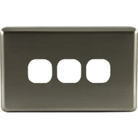 QCE Three Gang Aluminium Brushed Silver Metal Cover