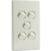 QCE Slimline 5 Gang Light Switch