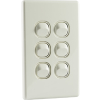 QCE Slimline 6 Gang Light Switch