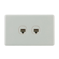 QCE Twin Data & Telephone Outlet - RJ45 Socket