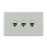 QCE Triple Data & Telephone Outlet - RJ45 Socket