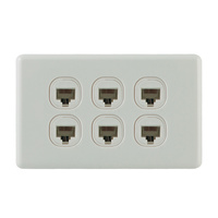 QCE Six Gang Data & Telephone Outlet - RJ45 Socket