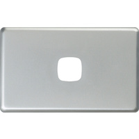 HPM Excel 1 Gang Light Switch Matt Silver Metal Cover