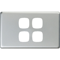 HPM Excel 4 Gang Light Switch Matt Silver Metal Cover