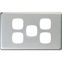 HPM Excel 5 Gang Light Switch Matt Silver Metal Cover