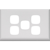 HPM Excel 5 Gang Light Switch White Cover