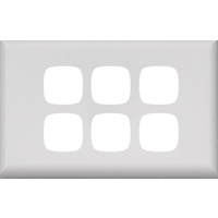 HPM Excel 6 Gang Light Switch White Cover