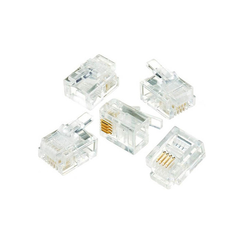 RJ11 4 Pin Round Solid Connector (10 Pack)