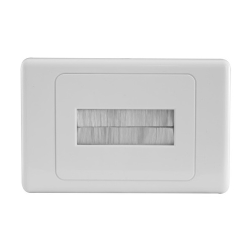 QCE Cable Brush Wall Plate (White)