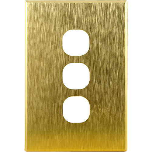 Connected Switchgear GEO 3 Gang Brushed Brass Aluminium Cover