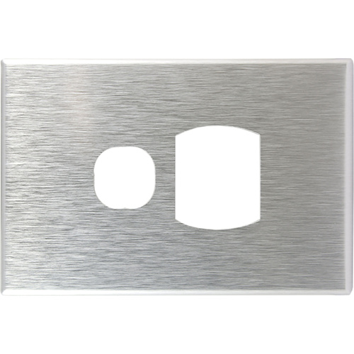 Connected Switchgear GEO Single Powerpoint Brushed Silver Aluminium Cover