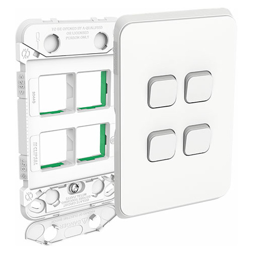 Clipsal Iconic 4 Gang Switch Grid and Skin 3044VHVW