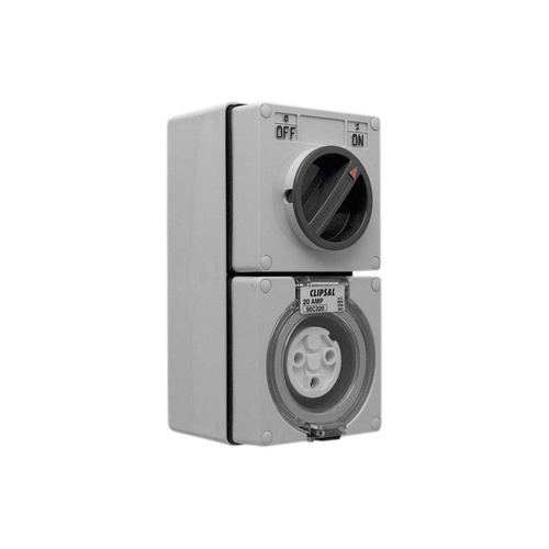 Clipsal 56 Series Round 3 Pin 20A Switched Socket Grey