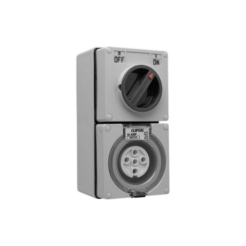 Clipsal 56 Series Round 5 Pin 10A Switched Socket Grey