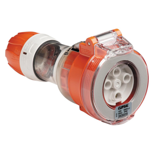 Clipsal 56 Series Round 4 Pin 10A Extension Socket Electric Orange