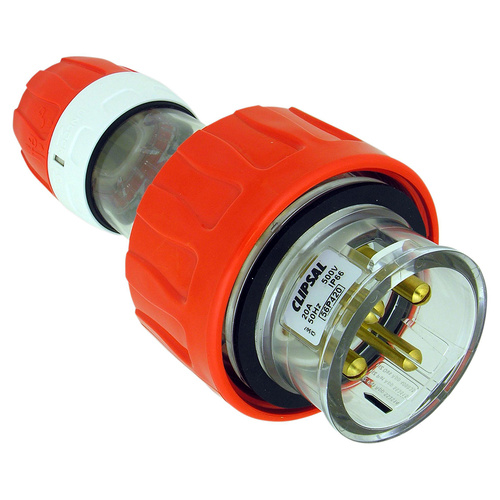 Clipsal 56 Series Round 4 Pin 20A Straight Plug Electric Orange
