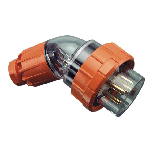 Clipsal 56 Series Round 4 Pin 20A Angled Plug Electric Orange