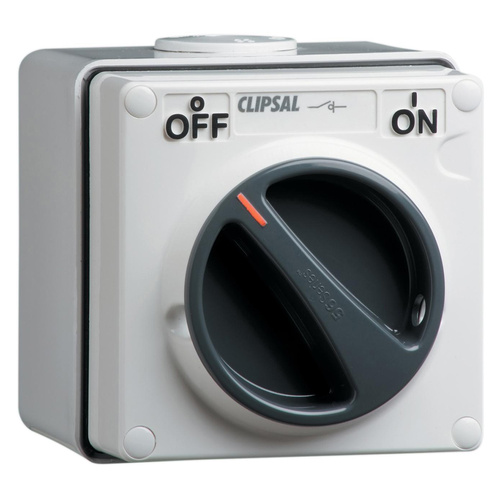 Clipsal 56 Series 1 Pole 15A Isolating Switch Grey