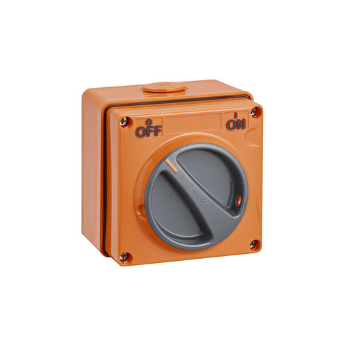 Clipsal 56 Series 3 Pole 20A with 2A Control Circuit Isolating Switch Resistant Orange