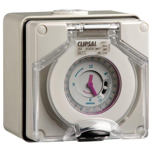 Clipsal 56 Series 16A 24 Hour Timer Switch Grey
