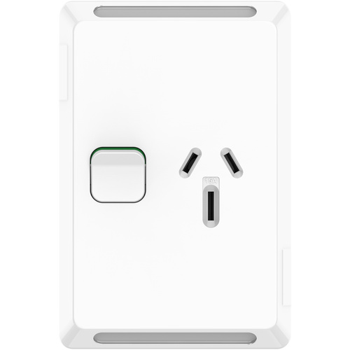 Clipsal Pro Single Vertical Powerpoint 15A White