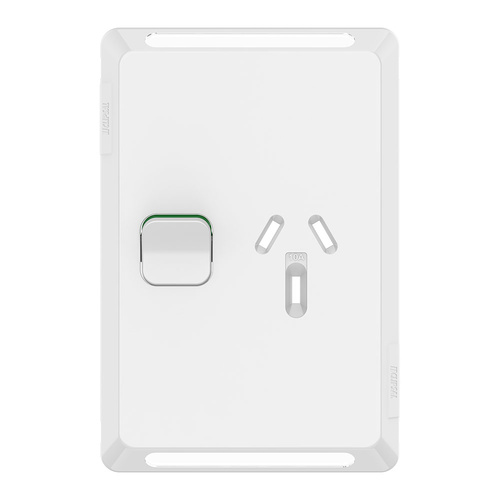 Clipsal Pro Single Vertical Powerpoint 10A Skin White