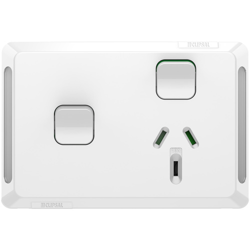 Clipsal Pro Single Powerpoint 10A + 1 Extra Switch White