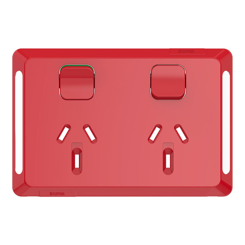 Clipsal Pro Double Powerpoint 10A Skin Red