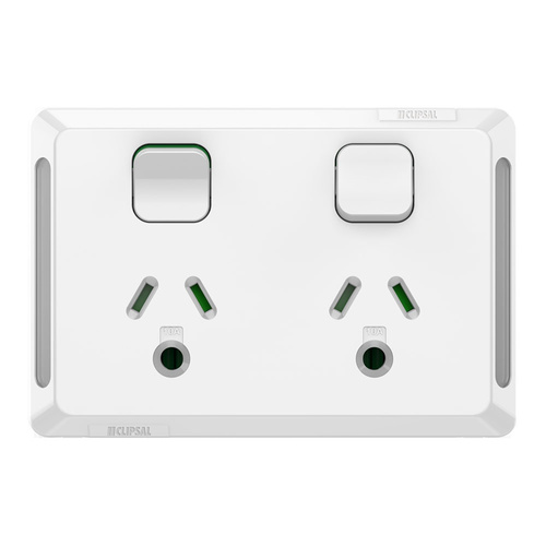 Clipsal Pro Lighting Double Powerpoint 10A Skin White