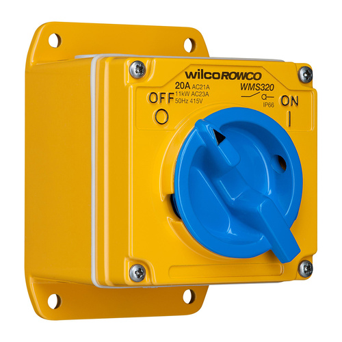 Clipsal WilcoROWCO Metal Clad 3 Pole 20A Isolating Switch