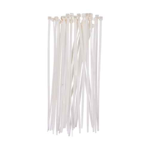 250mm White Cable Ties (100 Pack)
