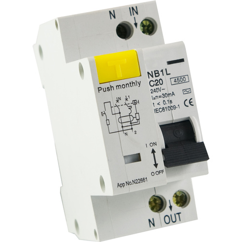 RCD / MCB Safety Switch 2 Pole 4.5kA