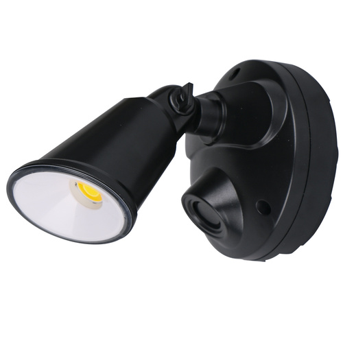 Defender 10W Tri Colour LED Single Exterior Security Light Black