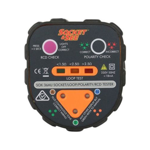 Professional Earth Loop Impedance / Polarity / RCD Socket Tester
