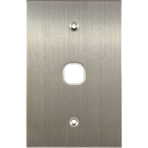 Connected Switchgear Stainless Steel 1 Gang Plate White