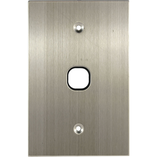 Connected Switchgear Stainless Steel 1 Gang Plate Black