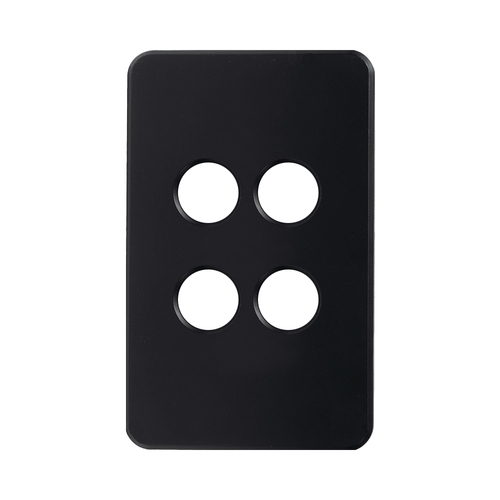 SAL PIXIE Ambience 4 Gang Switch Cover Black