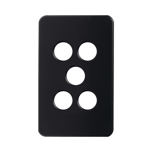 SAL PIXIE Ambience 5 Gang Switch Cover Black