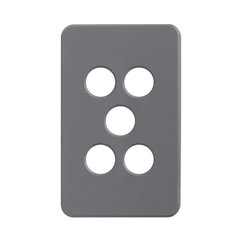 SAL PIXIE Ambience 5 Gang Switch Cover Grey