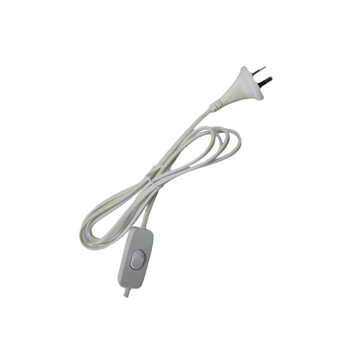 Switched In-Line Lead & Plug 2.6mtr White