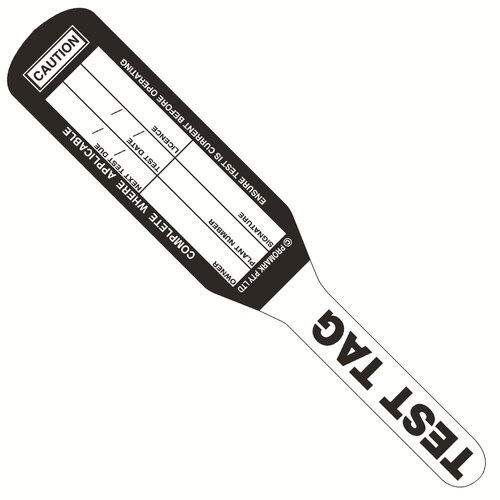 Cricket Bat Appliance Test Tag Black (Yearly) (NSW) 100 Pack