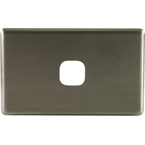 QCE One Gang Aluminium Brushed Silver Metal Cover