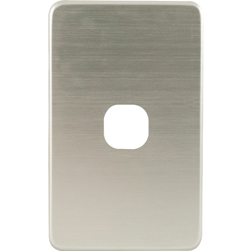 QCE Slimline 1 Gang Switch Brushed Silver Metal Cover