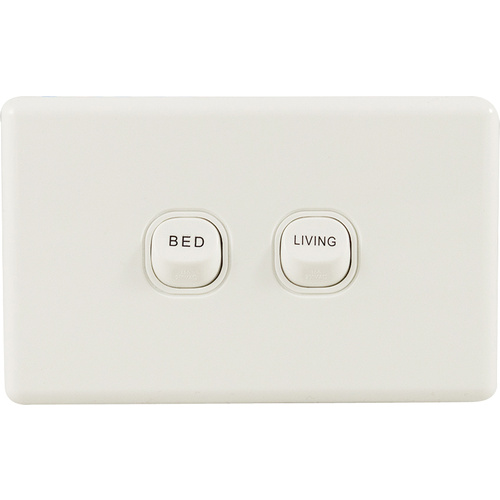 QCE Two Gang Switch BED / LIVING