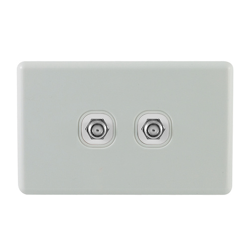 QCE Twin TV Outlet Antenna Socket for PAY TV (F-Type)